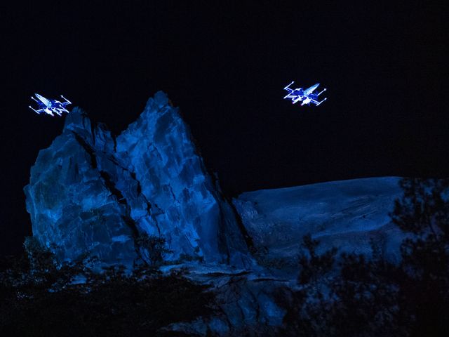 Two X-wing CAVs flew over the opening ceremony of an attraction at Star Wars: Galaxy&rsquo;s Edge at Walt Disney World Resort in December 2019.&nbsp;
