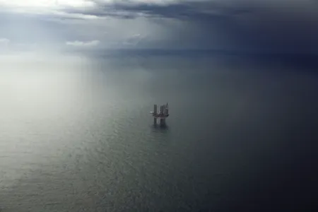 An oil platform in the Gulf of Mexico. Officials spotted an oil slick three to four miles wide off the coast of Louisiana last Thursday.