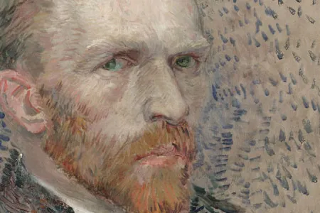 Van Gogh painted this portrait of himself, dressed as a bourgeois, in Paris, where he stayed with his brother Theo and continued to hone his painting skills. Van Gogh's brief flirtation with the separate, dappled brushstrokes of pointillism is evident in this early effort, which is one of his best paintings from 1887. (Self-Portrait: Three Quarters to the Right)