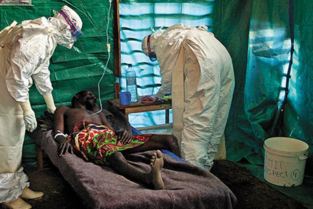 Doctors with Ebola patient
