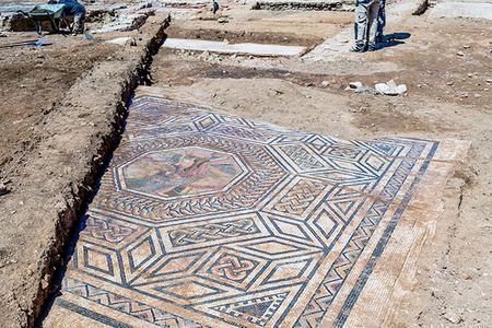 One of the mosaics uncovered in Sainte-Colombe