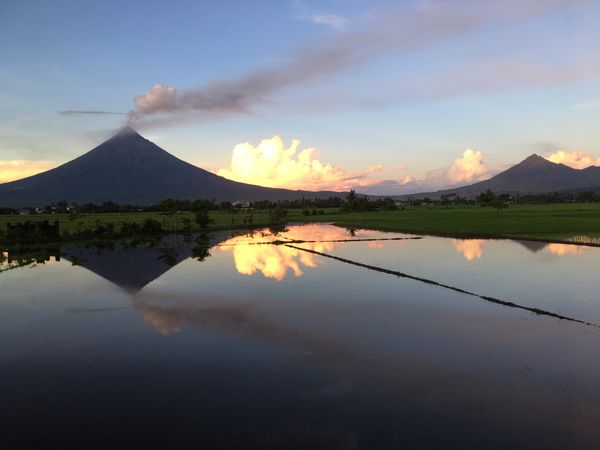 Reflection of two mountains seen while on an earlly morning walk thumbnail