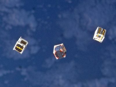 CubeSats deployed from the ISS.
