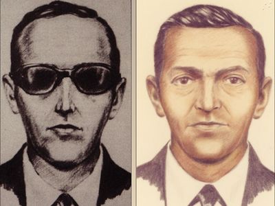 Artist sketches of D.B. Cooper, who vanished in 1971 with $200,000 in stolen cash.