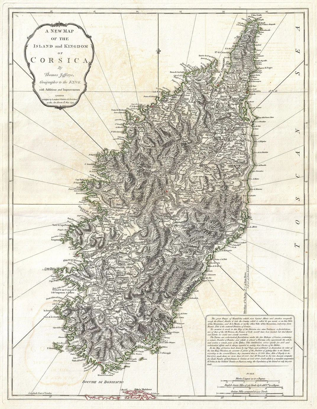 A 1794 map of Corsica