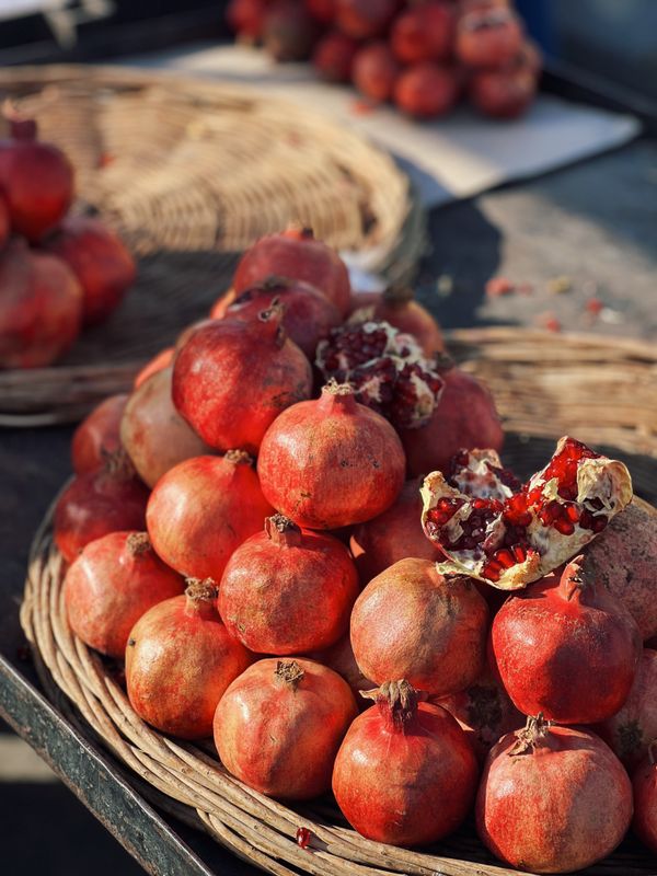 Pomegranates in the Samarkand Market thumbnail