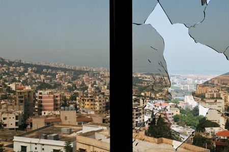 Beirut, from an apartment damaged by Hezbollah shelling. As sectarian tensions flared this past May, hostilities escalated. The renewal of violence dashed hopes that Lebanon could soon become -- once again -- "a freewheeling place where everybody could live his own life.”