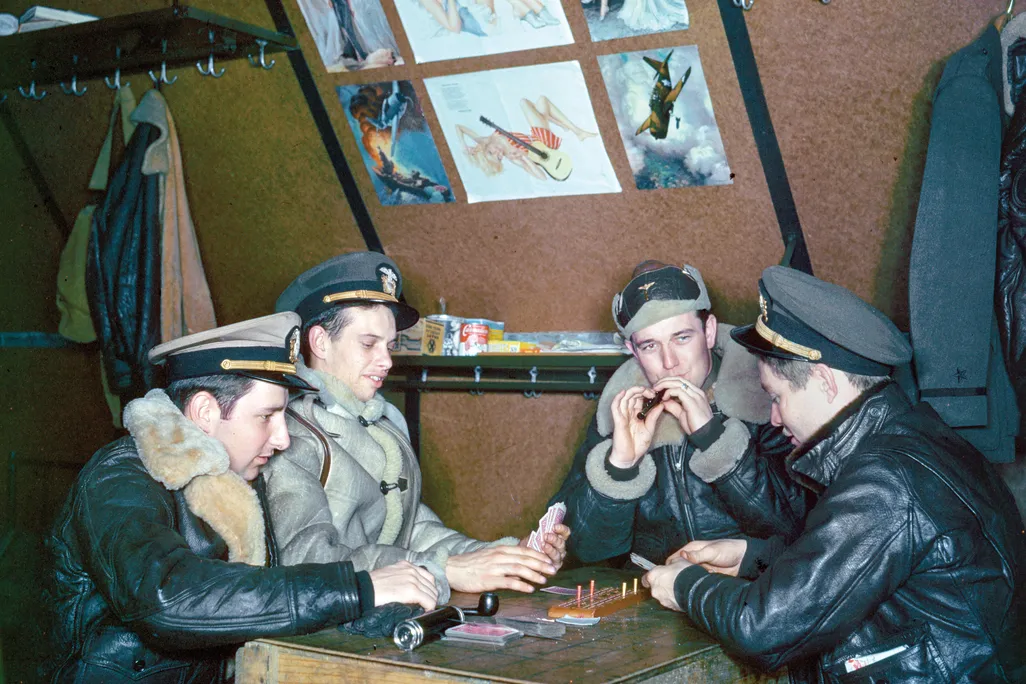 Navy men during WWII smoking