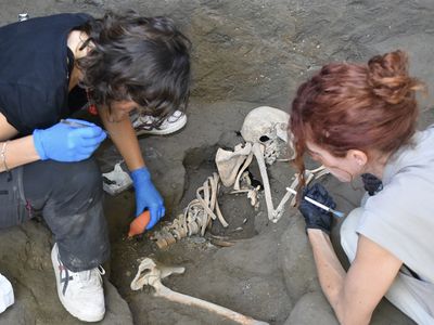 One of the ancient victims recently unearthed at Pompeii