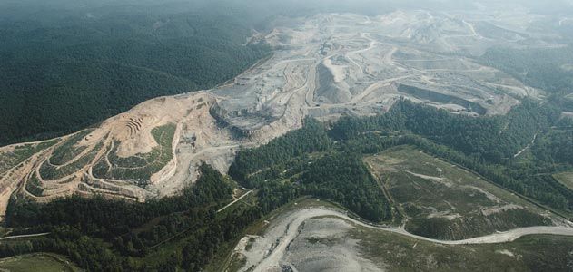 80-square-mile Hobet 21 mine near Danville, West Virginia