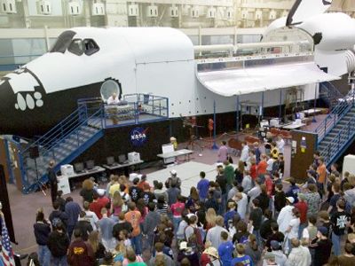 Some got flown shuttles, some got mockups like this one at the Johnson Space Center. Will the crowds gather either way?