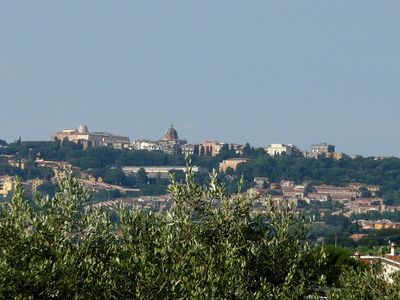 The Papal Palace of Castel Gandolfo sits atop a hillside overlooking Lake Alban.