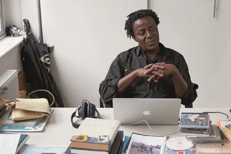 John Akomfrah at his London studio, 2016