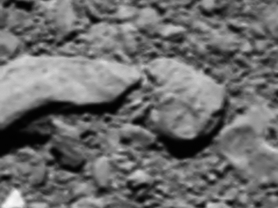 Rosetta's last image, a 11-foot square area of comet 67P/Churyumov-Gerasimenko 