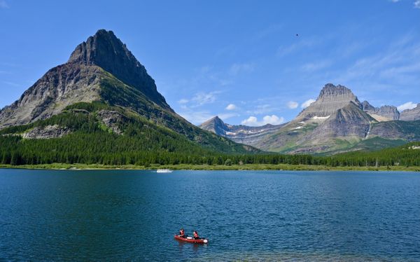 Kayaking at Many Glacier in Glacier National Park thumbnail