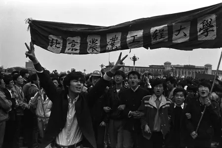 Protestors at Tiananmen Square in 1989