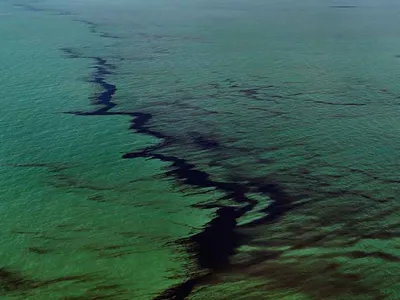 Oil Spill #10, Oil Slick at Rip Tide, Gulf of Mexico, June 24, 2010 (detail) by Edward Burtynsky, 2010
