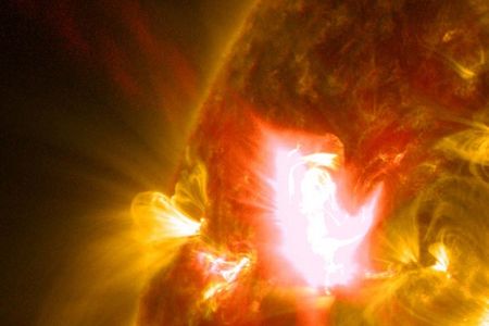A mid-level solar flare.
