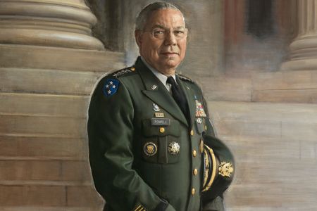 Detail of&nbsp;Ronald N. Sherr&#39;s&nbsp;General Colin Powell,&nbsp;2012, oil on canvas