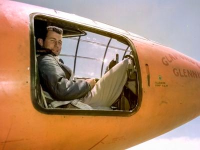 Yeager in the seat of the Bell X-1, which propelled him past the speed of sound on October 14, 1947.