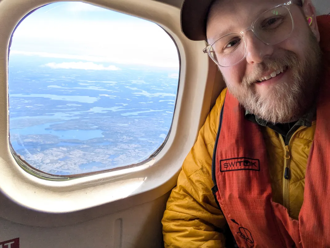 Michael Ackerson on plane