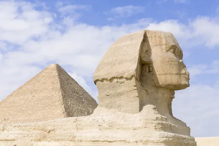 The Great Sphinx in the Giza Necropolis