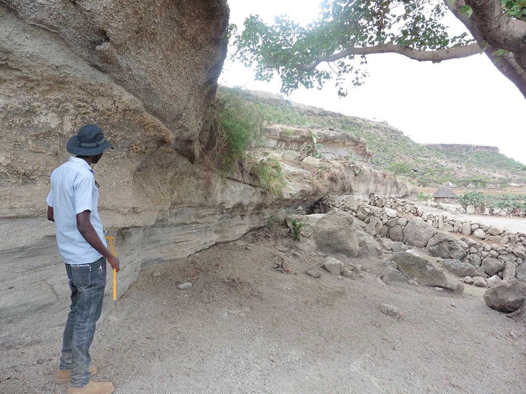 Geologist at the Kibish Formation