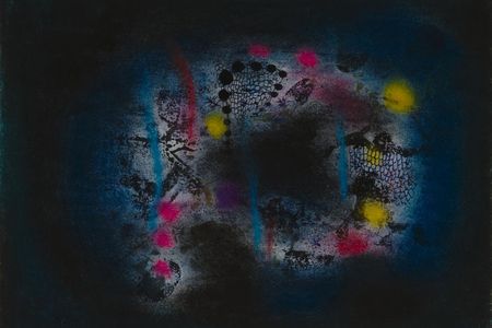Yayoi Kusama, "Forlorn Spot," 1953, watercolor, pastel, ink on paper, Smithsonian American Art Museum, Gift of Mr. and Mrs. John A. Benton and The Joseph and Robert Cornell Memorial Foundation, 2019.32.4
