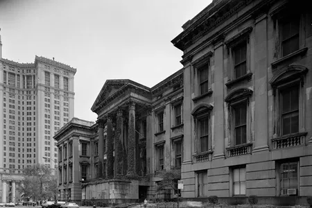 The condition of the main facade in 1979, showing absence of the main steps
