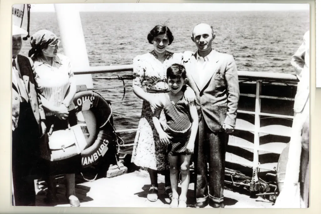 Paula, Sam and Sol Messinger aboard the M.S. St. Louis in May 1939.