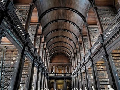 Inside the library at Trinity College, where Stoker was a student. 