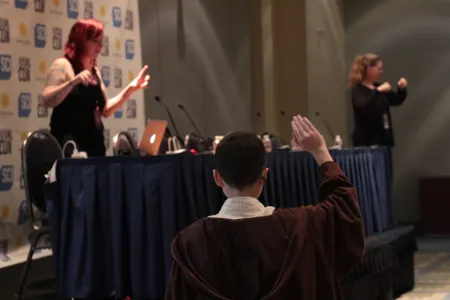 A young padawan asks astrophysicist Erin Macdonald a question at a Future Con panel. This year, Smithsonian's Future Con took place as a special programming track within Awesome Con, leading to a number of serendipitous moments like this.