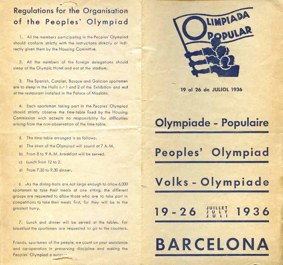 People’s Olympiad program in scrapbook, 1936