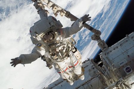 Discovery picks up where the last shuttle mission left off.