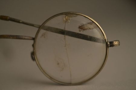 These eyeglasses, which belonged to a prisoner at Auschwitz, are one of the more than 1,000 artifacts included in the traveling exhibition.