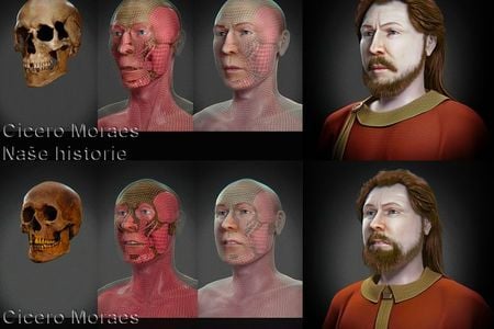The team used DNA analysis to determine the brothers' hair and eye color. Top: Spytihněv I and bottom: Vratislav I
