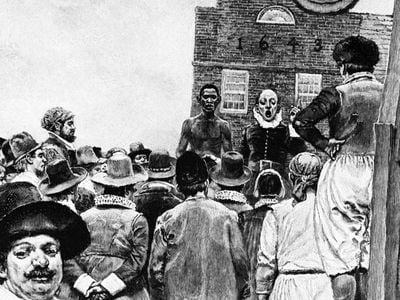 Illustration of the New York slave market.