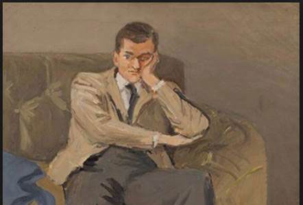 John Ashbery (Argyle Socks) by Fairfield Porter/ Oil on canvas, 1952/ Collection The Flow Chart Foundation. Courtesy Tibor de Nagy Gallery, New York