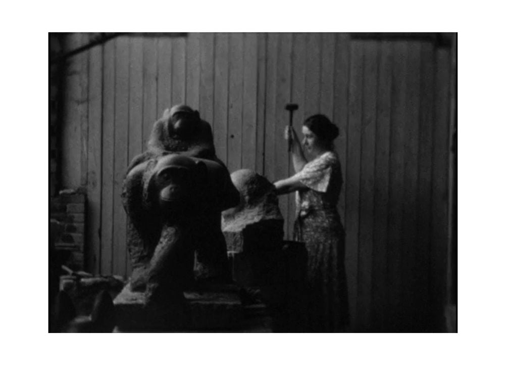 Still from home movies of Paris studio and zoo, between 1934 and 1936. Marion Sanford and Cornelia Chapin papers, 1929-1988. Archives of American Art, Smithsonian Institution.