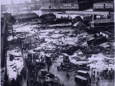 The aftermath of the 1919 Great Molasses Flood