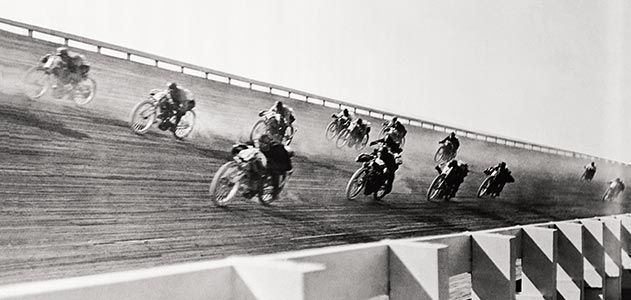 Racing on wood track
