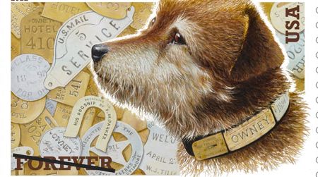 Owney the Dog, immortalized in a stamp.