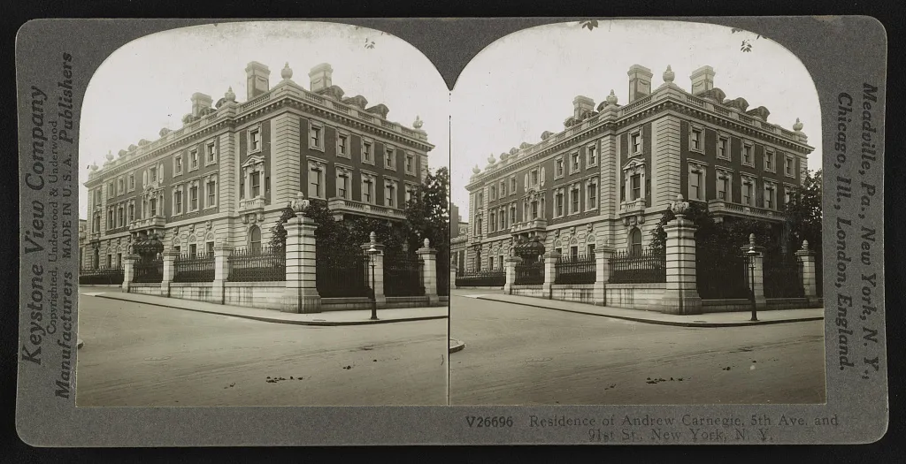 Historic photo of Andrew Carnegie's Fifth Avenue mansion
