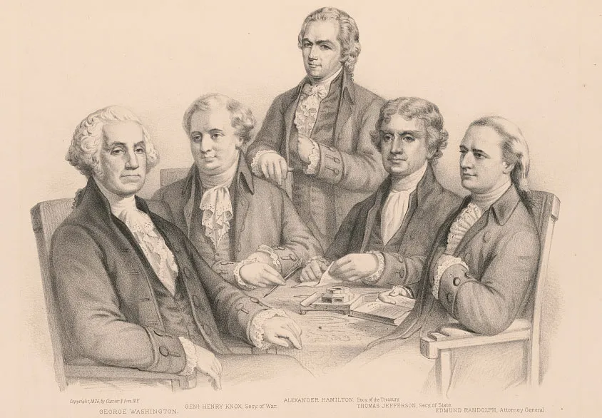 Washington and his Cabinet lithograph