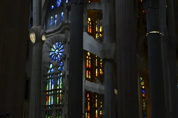 Warm and cool stained glass in La Sagrada Familia thumbnail