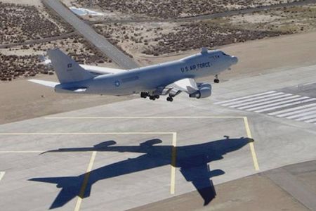 Testing the new airborne laser.