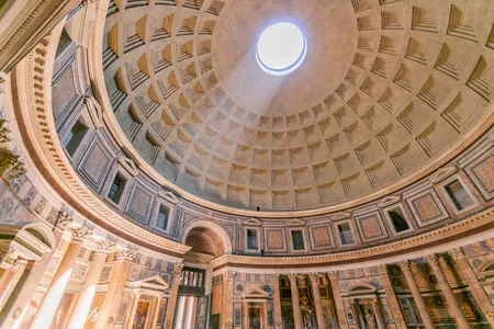 The Pantheon's dome, the largest unreinforced concrete dome in the world, is still standing despite being nearly 2,000 years old.