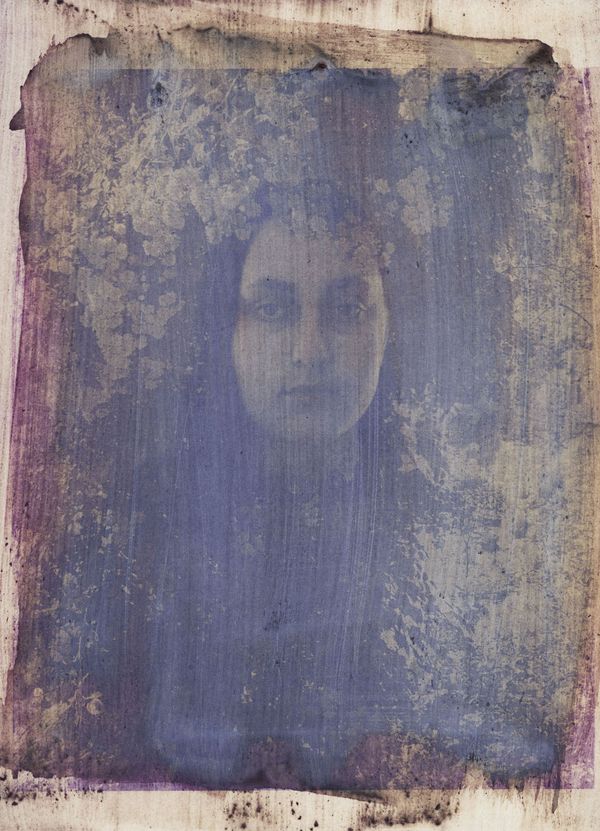 Portrait of a Young Woman, Wild Black Raspberry Anthotype thumbnail
