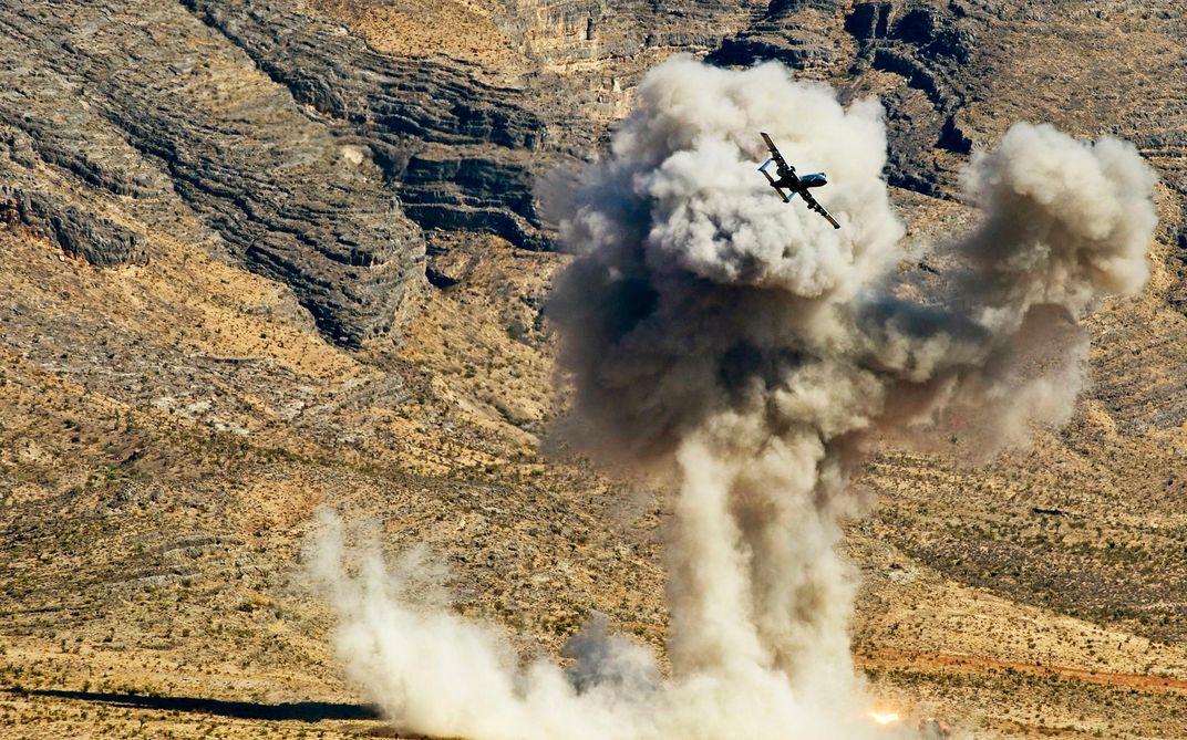 A-10 fires an AGM-65 Maverick missile