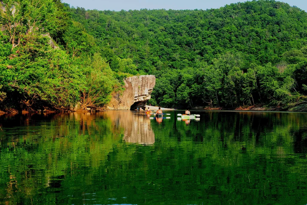 People kayaking on Buffalo National River